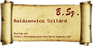 Balázsovics Szilárd névjegykártya