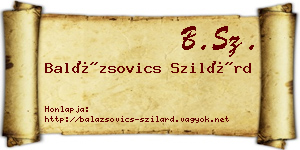 Balázsovics Szilárd névjegykártya