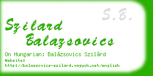 szilard balazsovics business card