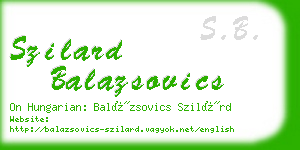 szilard balazsovics business card